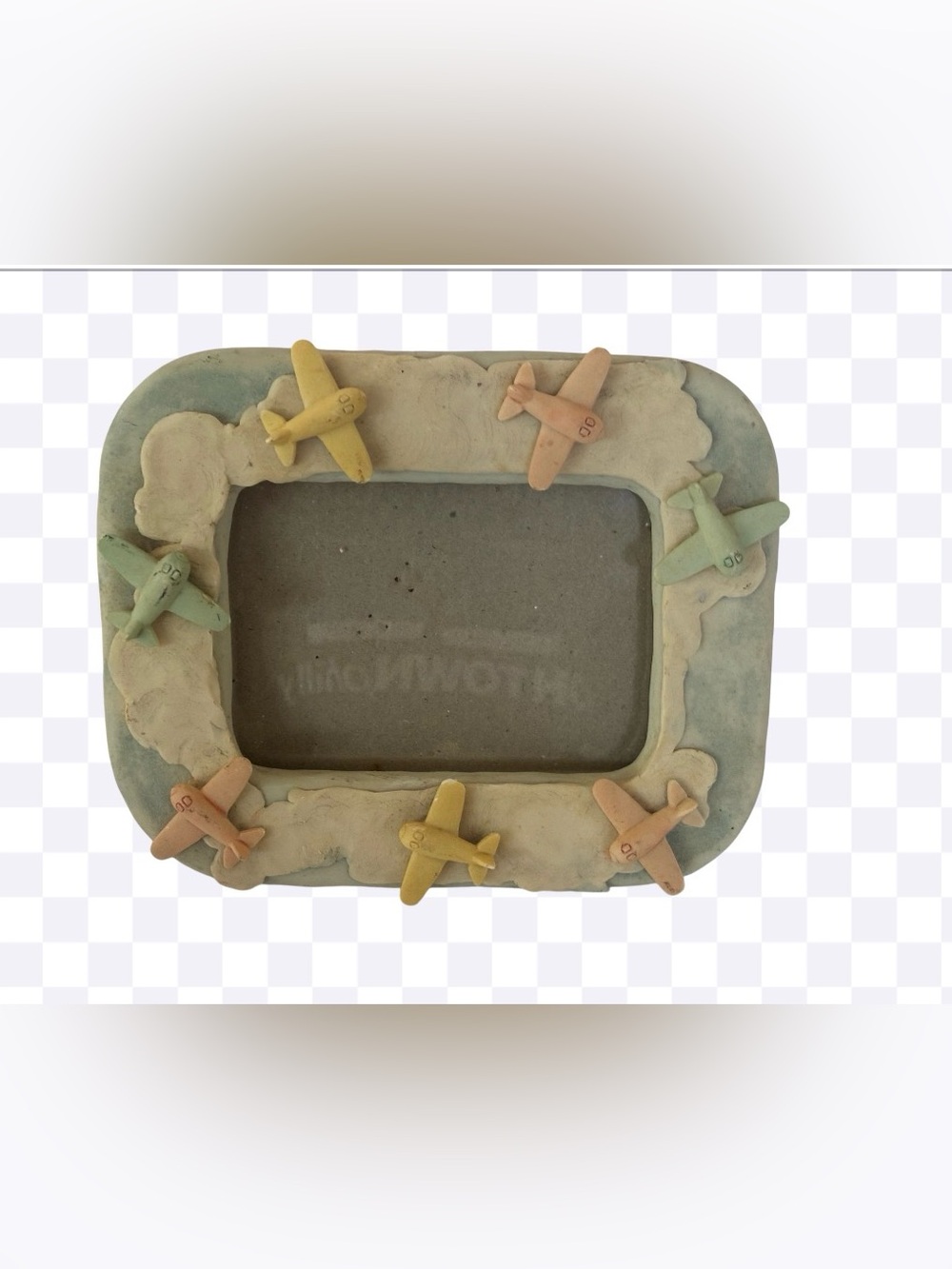 Pastel Airplane Decorative Picture Frame - Soft Yellow, Peach, Mint, Light Blue